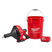 Milwaukee Tool M12, Drain Snake Cleaning Machine Kit W/5/16x25' Cable & 5 Gal Bucket 2571-21